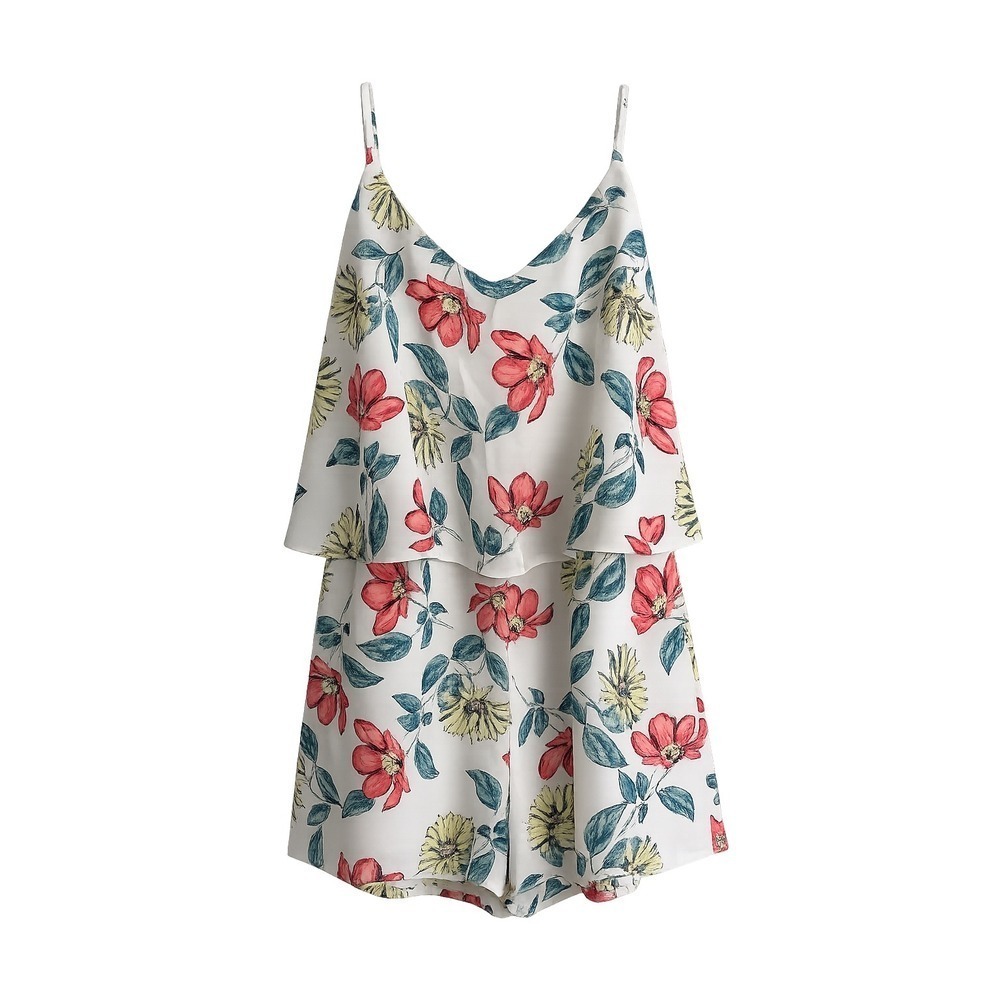 Jack by BB Dakota Floral Shorts Romper Small Chiffon Overlay Summer